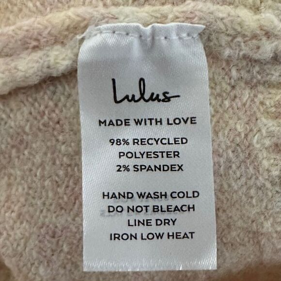 New! Lulus Beige Cowl Neck Sweater Sz M - Picture 4 of 5